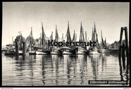 ALTE POSTKARTE FISCHEREIHAFEN FINKENWERDER HAMBURG Hafen Fischer Flotte Kutter Schiff ship port Ansichtskarte postcard
