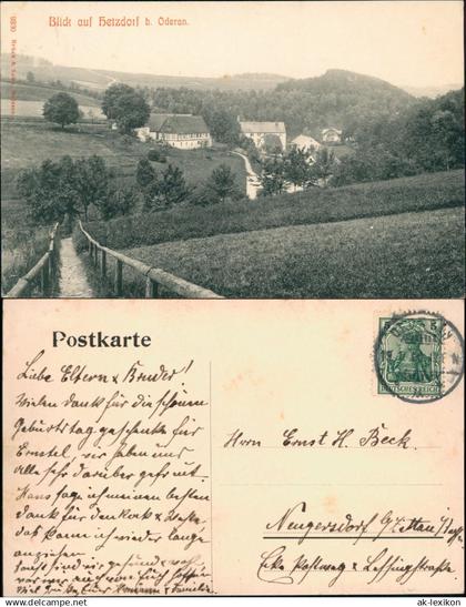 Ansichtskarte Hetzdorf-Flöha (Sachsen) Blick auf Hetzdorf b. Öderan 1907