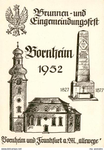 73890076 Bornheim Hessen Frankfurt Main Brunnen und Eingemeindungsfest 1952