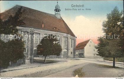 71683647 Gerbstedt Schiller Platz mit ev Kirche