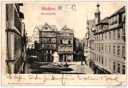 Giessen, Marktplatz, 1903 von Giessen nach Biblis versandt