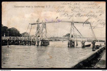 A9451 - Wiek bei Greifswald - Brücke - gel 1913 Eldena - Julius Simonsen