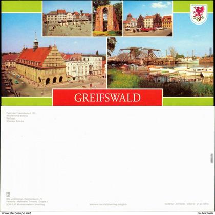 Greifswald Platz der Freundschaft, Klosterruine Eldena, Rathaus  1981