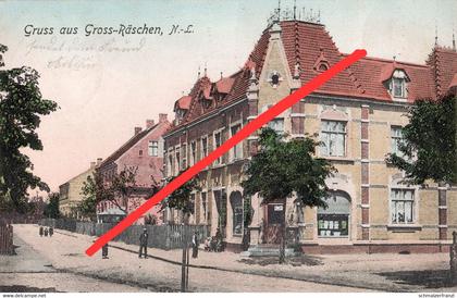 AK Großräschen Bahnhofstraße Ecke Rudolf Breitscheid Straße a Freienhufen Sedlitz Senftenberg Meuro Stempel Grube Ilse