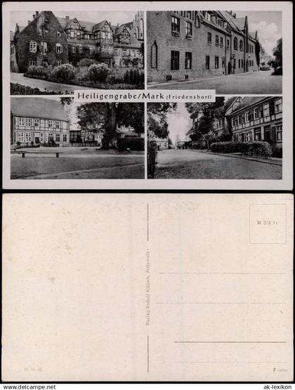 Ansichtskarte Heiligengrabe 4 Bild Kloster und Straßen 1940