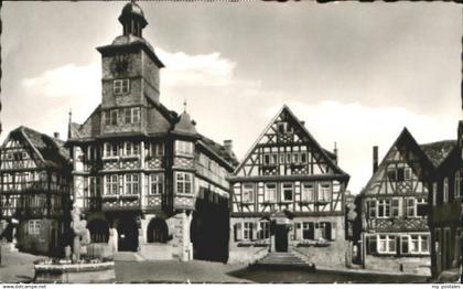 70081408 Heppenheim Bergstrasse Heppenheim Marktplatz Rathaus x 1957 Heppenheim