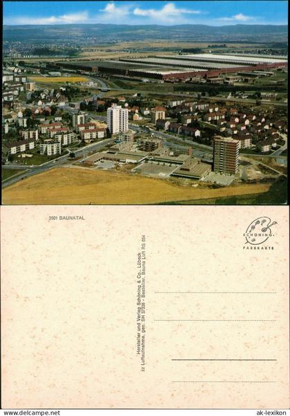 Baunatal Luftbild Überflugkarte Teilansicht mit großer Fabrik 1970