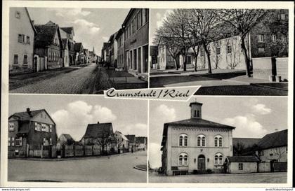 CPA Crumstadt Riedstadt Hessen, Straßenpartie, Rathaus, Schreibwaren