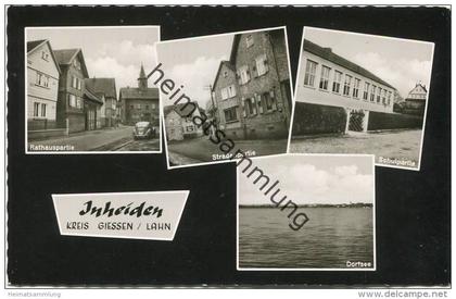 Inheiden - Schule - Rathaus - Dorfsee - Straßenpartie - Foto-AK - Verlag H. Walla Neckargemünd gel.