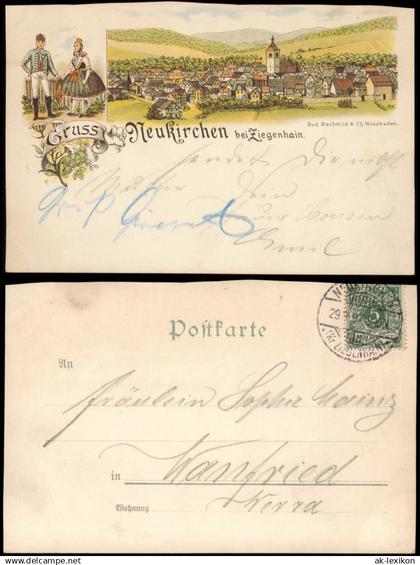 Litho AK Ziegenhain-Schwalmstadt Stadt, Trachten Gruss aus... 1897