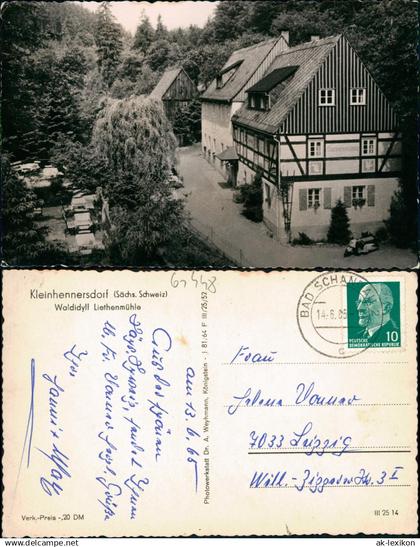 Kleinhennersdorf-Gohrisch (Sächs. Schweiz) Waldidyll Liethenmühle 1965