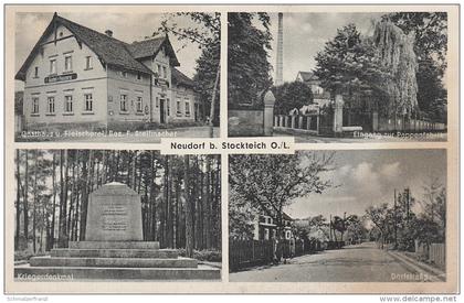 AK Kreba Neudorf Gasthaus Fleischerei Stellmacher Pappenfabrik Stempel Stockteich Mücka Niesky Klitten Moholz Reichwalde