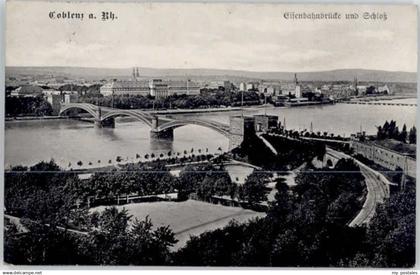 70631375 Koblenz Rhein Koblenz Eisenbahnbruecke Schloss x