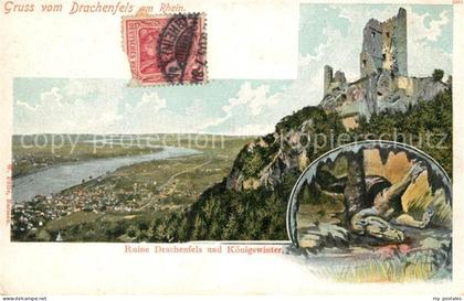 43509343 Drachenfels Ruine mit K?nigswinter Drachenfels