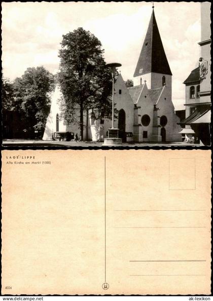 Ansichtskarte Lage (Lippe) Partie an der Kirche 1960