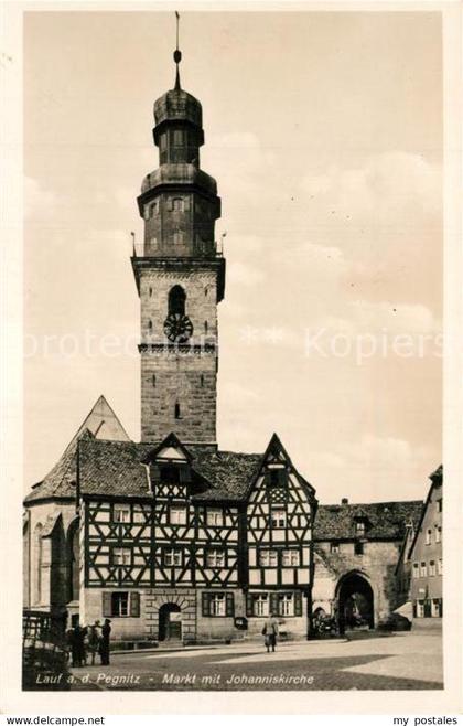 43349788 Lauf Pegnitz Markt mit Johanniskirche Feldpost Lauf Pegnitz