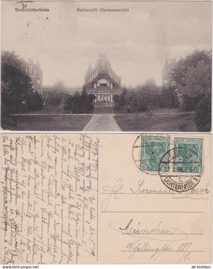 Ansichtskarte Lichterfelde-Berlin Rotherstift - Gartenansicht 1919
