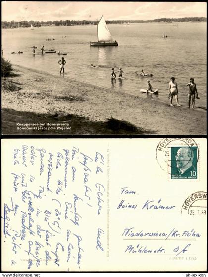 Groß Särchen-Lohsa Łaz Knappensee, Strandleben - Segelboot 1963