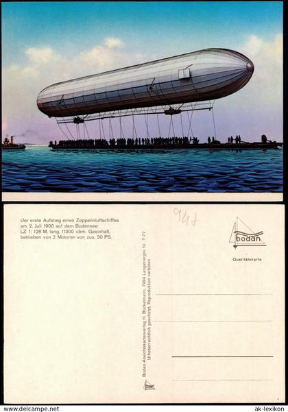 Ansichtskarte Meersburg Bodensee Flugwesen - Zeppelin 1987