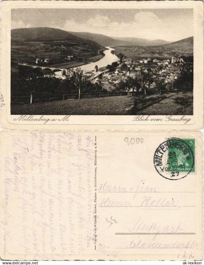 Ansichtskarte Miltenberg (Main) Blick vom Grauberg 1927