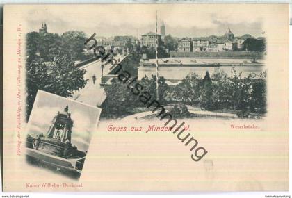 Minden - Weserbrücke - Verlag Max Volkening Minden - ca. 1895