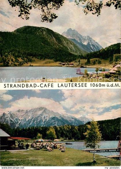 73081005 Lautersee Mittenwald Strandbad Cafe  Lautersee Mittenwald