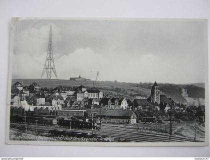 Mühlacker   Bahnhof  , Schöne   Karte um 1938 , Knickspur