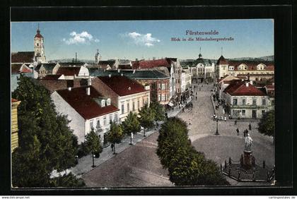 AK Fürstenwalde, Blick in die Münchebergerstrasse