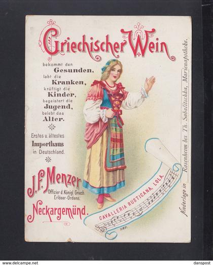 Werbung Griechischer Wein J.F. Menzer Neckargemünd