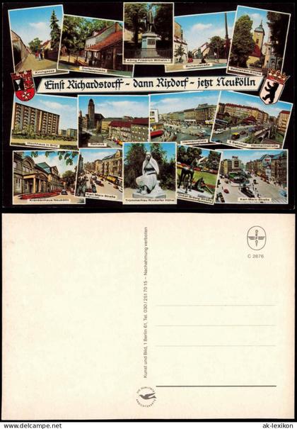 Ansichtskarte Neukölln-Berlin Rixdorf Stadtteilansichten Einst und Jetzt 1972