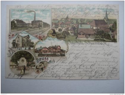 OSTERHOLZ SCHARMBECK  , Bahnhof ,  seltene Karte  um 1897   mit Marke + Stempel