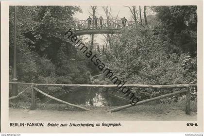 Berlin Pankow - Brücke zum Schneckenberg im Bürgerpark - Foto-AK 30er Jahre - Verlag Ludwig Walter Berlin