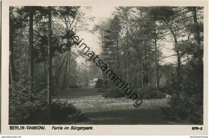 Berlin Pankow - Partie im Bürgerpark - Foto-AK 30er Jahre - Verlag Ludwig Walter Berlin