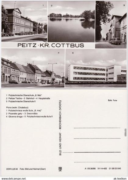 Peitz  Polytechnische Oberschule, Bahnhof, Teiche, Hauptstraße 1986