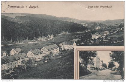 AK Erzgebirge Rechenberg Bienenmühle Bahnhofstrasse mit Bahnhof bei Clausnitz Friedebach Nassau Sayda Holzhau Mulda