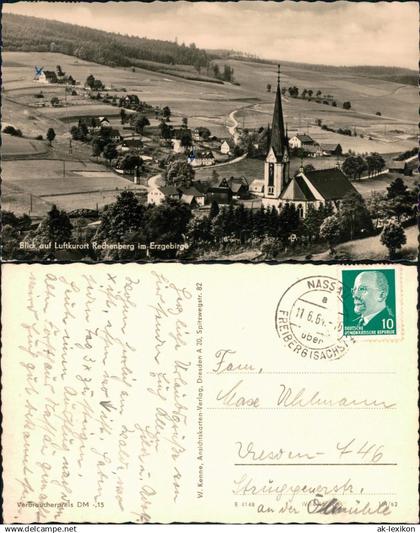 Ansichtskarte Rechenberg-Bienenmühle Blick auf den Ort 1962