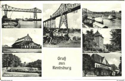 70119745 Rendsburg Rendsburg Hochbruecke Theater Schule Martinshaus x 1957 Rends