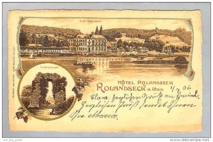 AK De RP Rolandseck 1906-02-07 Litho L.Meister Köln