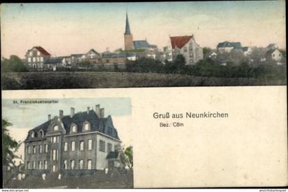 CPA Neunkirchen Seelscheid im Rhein Sieg Kreis, Franziskushospital, Panorama vom Ort