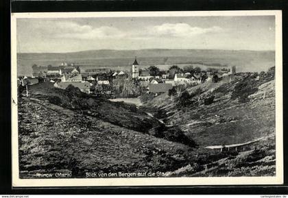 AK Rhinow /Mark, Blick von den Bergen auf den Ort