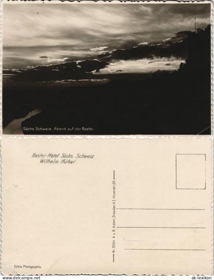 Ansichtskarte .Sachsen Sächs. Schweiz Abend auf der Bastei Wolkenspiel 1940