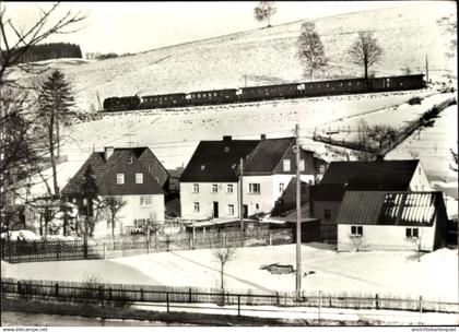 CPA Neudorf Sehmatal im Erzgebirge, Schmalspurbahn Cranzhal - Oberwiesenthal, Winter