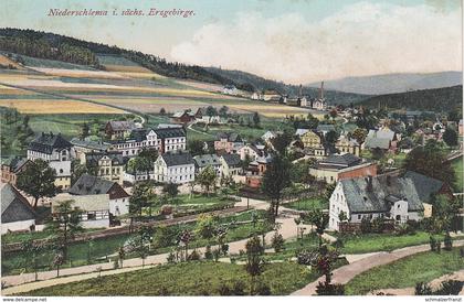 AK Niederschlema Schlema Erzgebirge Bahnhof ? a Aue Lößnitz Hartenstein Griesbach Zschorlau Bockau Albernau Schneeberg