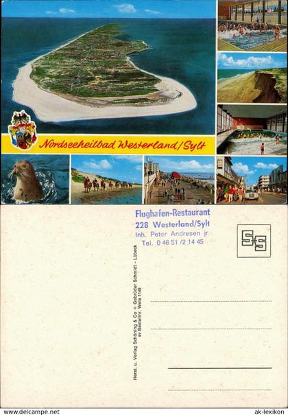 Gemeinde Sylt Mehrbild-AK ua. Insel Luftaufnahme, Wellenbad, Strand uvm. 1975