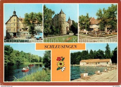 73072895 Schleusingen Rathaus Schwimmbad Brunnen Markt Schleusingen