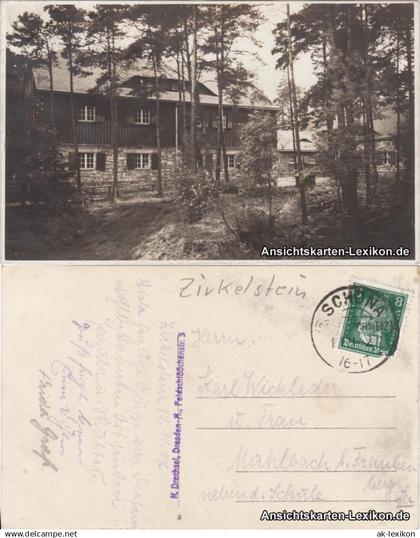 Ansichtskarte Schöna-Reinhardtsdorf-Schöna Haus auf dem Zirkelstein 1927