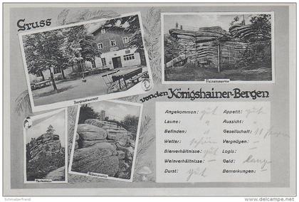 Litho AK Gruss Königshainer Berge Königshain Restaurant Baude Hochstein bei Görlitz Reichenbach Vierkirchen Kodersdorf