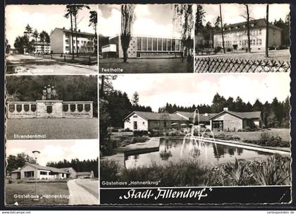 AK Allendorf / Schwalmstadt, Gasthaus Hahnenkrug, Waldschule, Beethovenstrasse Festhalle, Ehrendenkmal