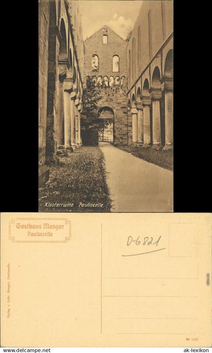 Ansichtskarte Paulinzella-Stadtilm Klosterruine Paulinzella 1909