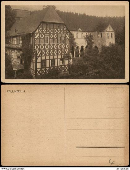 Ansichtskarte Paulinzella-Stadtilm Ortsansicht mit Fachwerk-Gebäude 1920